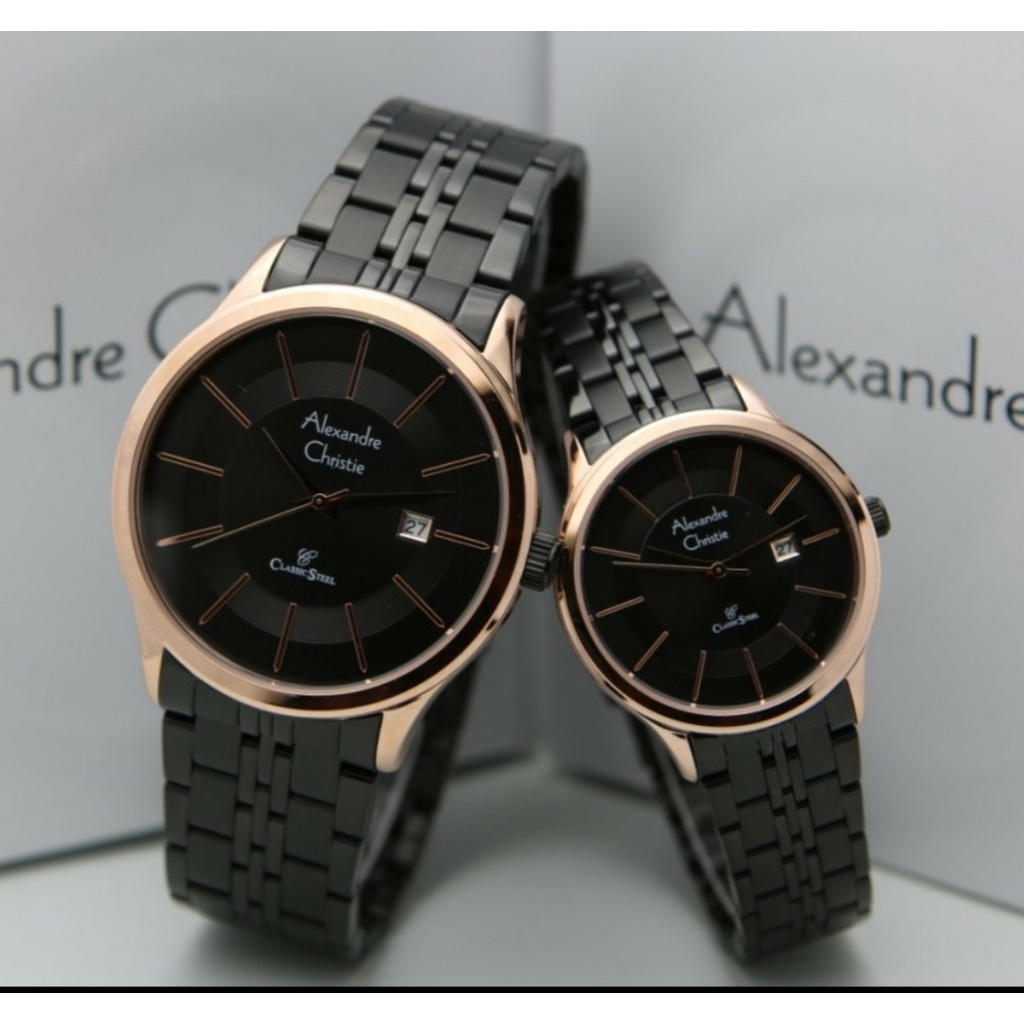Alexandre Christie Ac 8348 / ac8348 Jam Tangan Original Garnasi Resmi 1 Tahun-Rosegold Black