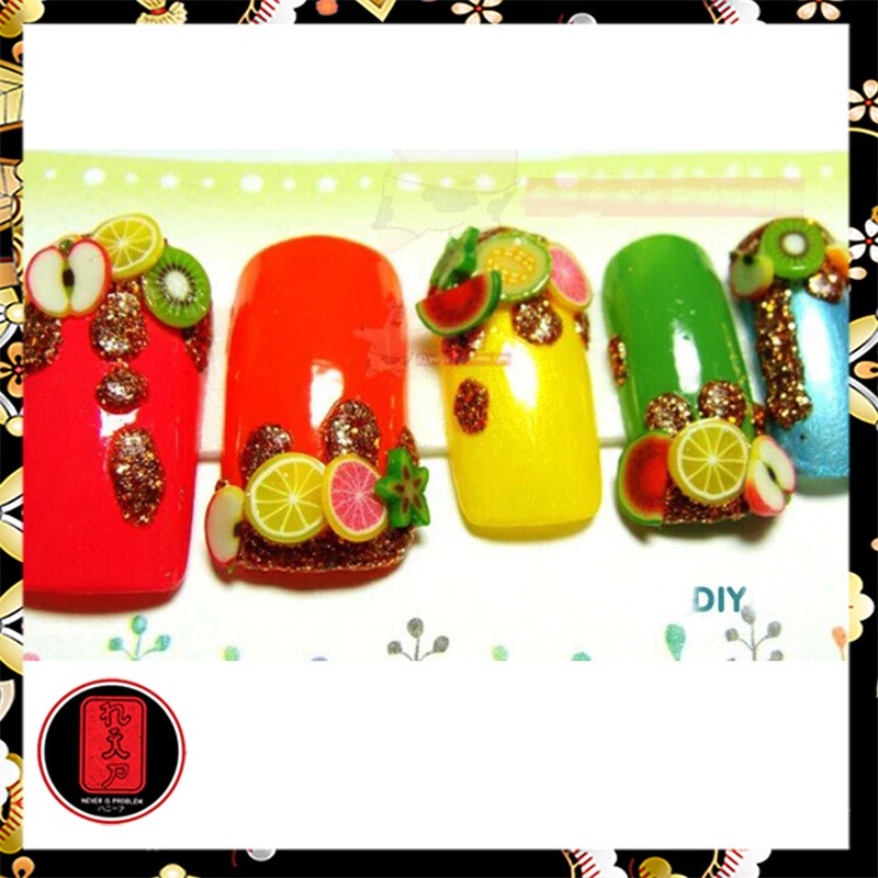 OLOEY Hiasan Kuku Nail Art Tips Filler Slime Fruit 1000pcs - WJ079A-C - Multi-Color