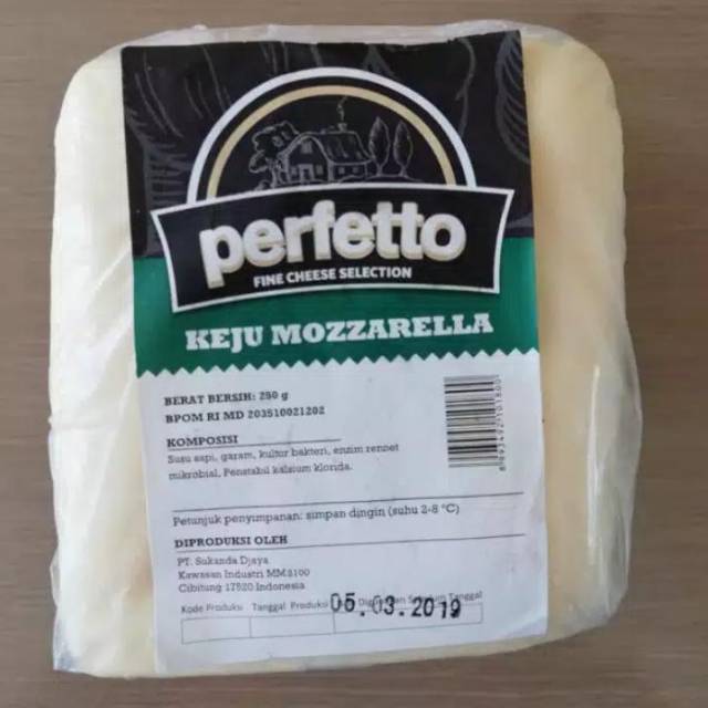 Keju Mozarella Perfetto 1KG Expired Date: Agustus 2020