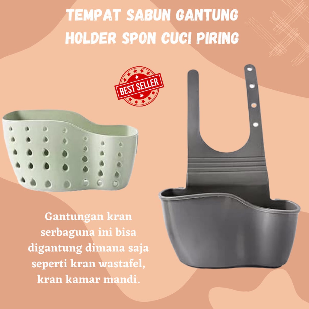 TERLARIS Tempat Sabun Gantung Holder Spon Cuci Piring Gantung Di Kran W