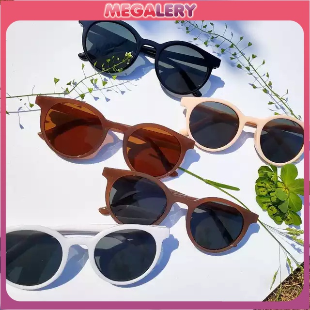 Kacamata tiktok Kacamata Korea Fashion Kacamata Retro Bingkai Putaran Kata Murah Import Wanita/Pria Sunglasses