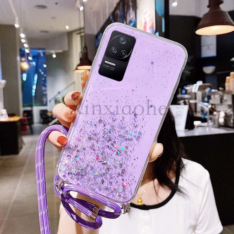 Case Tali Nagita Xiaomi Poco F4 Lanyard Glitter Gantungan