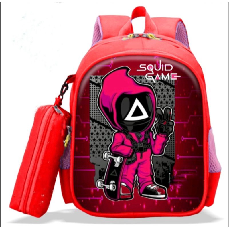 ST99_Tas Ransel Squid Game - Tas Anak Sekolah Premium - Tas Ransel Karakter SQUID GAME Terbaru 2022