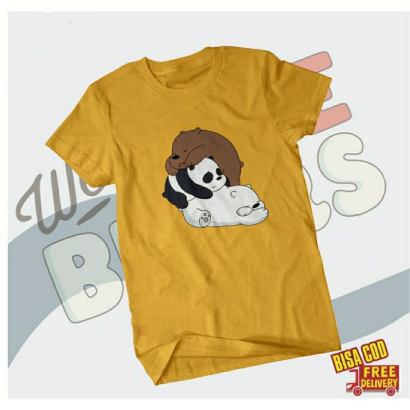 KAOS WE BARE BEAR SLEEP SANTAI KATUN COMBED 30S