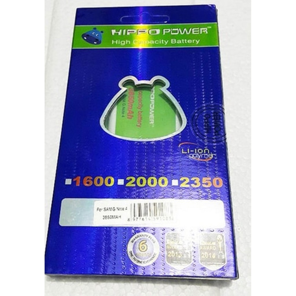 Baterai Hippo Samsung Galaxy NOTE 4 3850mAh / Battery Original
