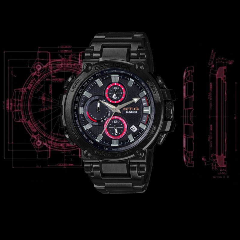 Jam Tangan Sport_Casio_G_Shock_MTG -B1000 Chrono Aktif Stainliss Steel Water Resist Jam Tangan Pria