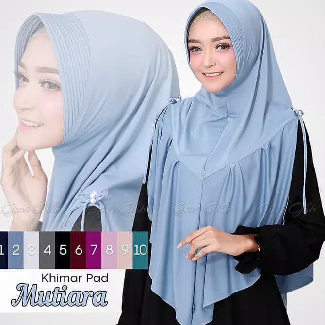Promo Khimar Hijab Jilbab Syari Mutiara Pad Jersey Zoya