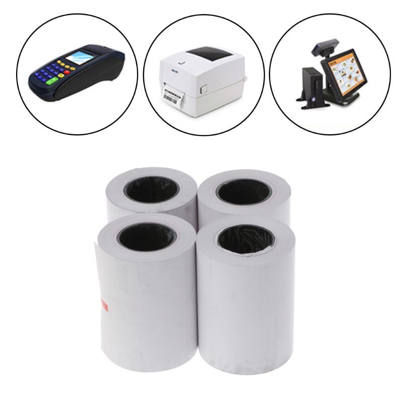 Btsg 4roll 57x50mm Thermal Paper Roll Kertas Kwitansi BPA-Free Cocok Printer Thermal