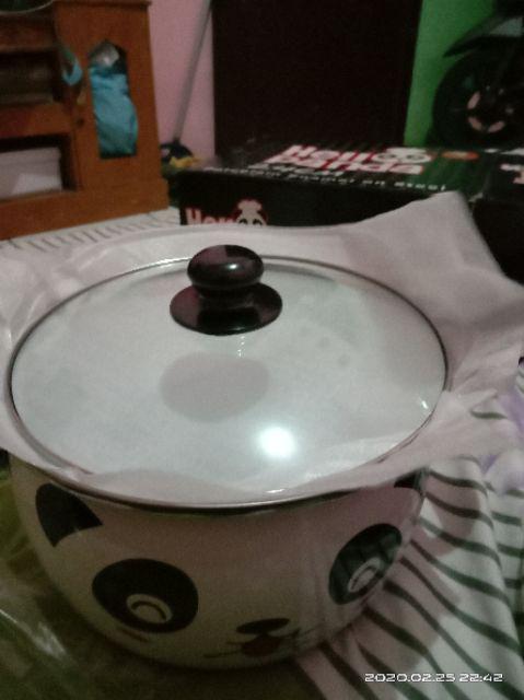 Panci Maspion Hello Panda Enamel Ukuran 18 22 24 Cm Kode Ls Qj Rw