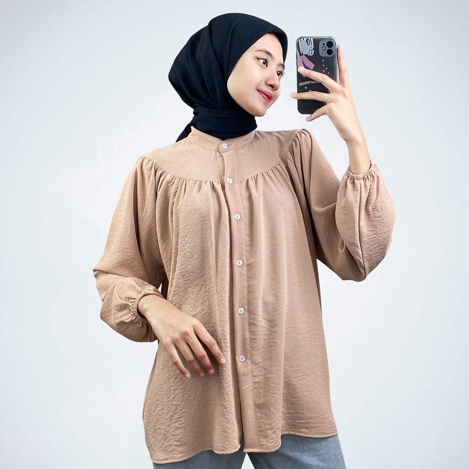 RX FASHION - RASHIFA SHIRT BLOUSE XXL KATUN TWISTCONE / RIANA KEMEJA BLOUSE OVERSIZE /  BLOUSE SURIA PREMIUM - NN