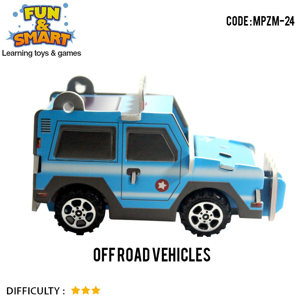MPZM-24 | Mini 3D Puzzle - Offroad Vehicles - Mainan Puzzle 3 Dimensi (3D) - Mainan Edukatif