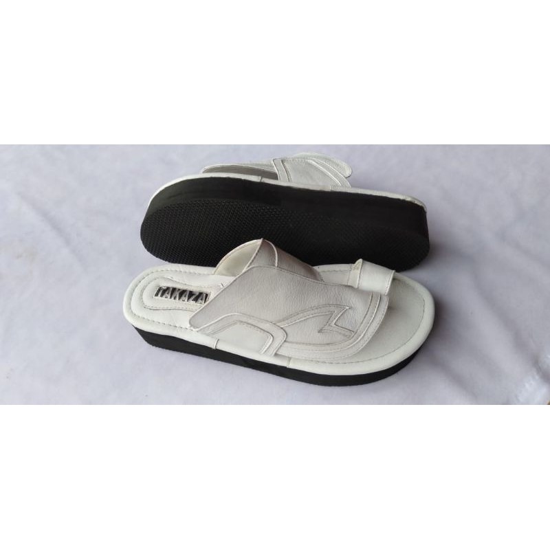 Sandal Yaman Berbahan Kulit Sapi Warna Putih Original