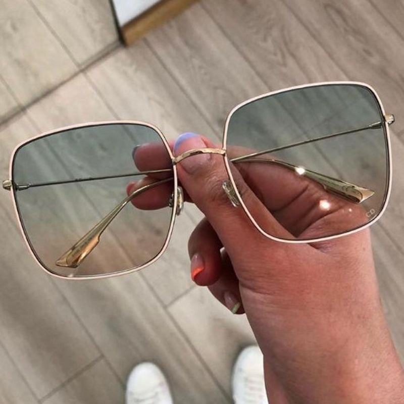 COD (Kualitas Tinggi) Kacamata Bingkai Logam Oversized Wanita Mengemudi Kacamata Sun Kaca mata Hitam Fashion Korea Sunglasses Unisex