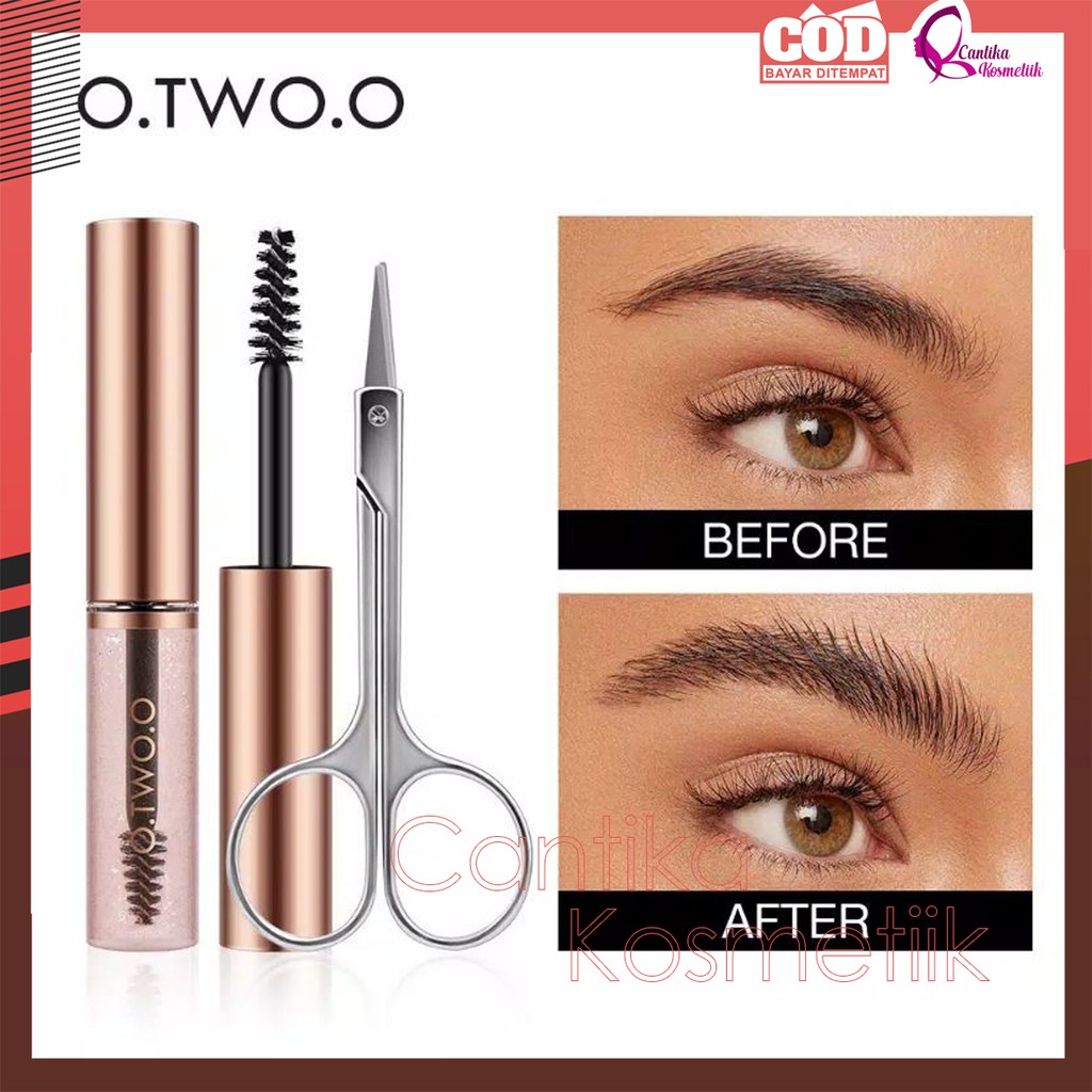 O.Two.O Brow Coat Styling Gel + Eyebrow Trimming Scissors