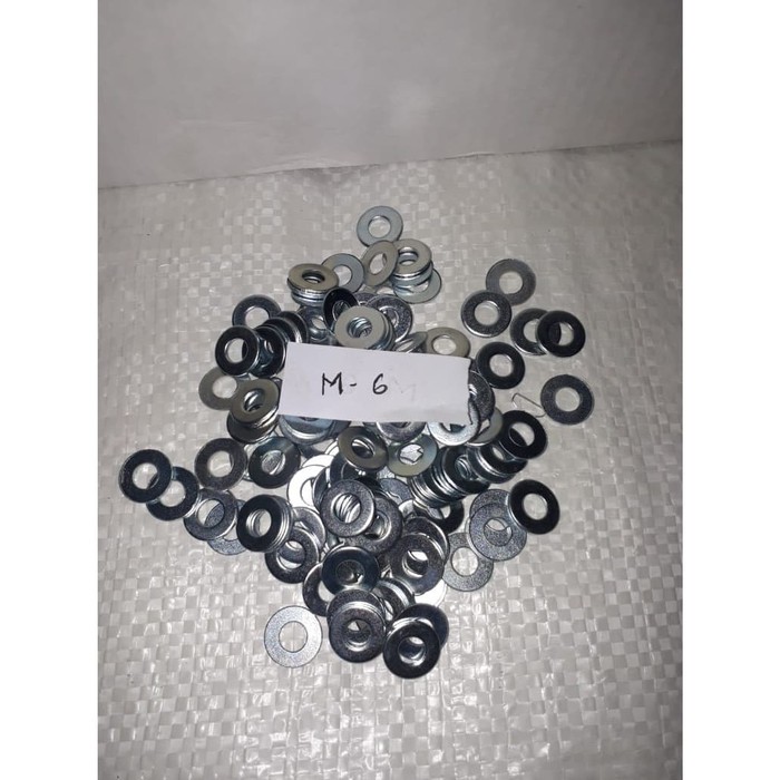 RING PLAT PUTIH M6 - PER PCS