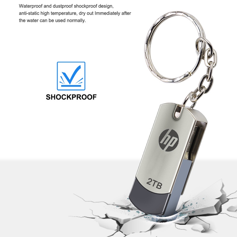 Hp Flashdisk Usb 2.0 2TB High Speed Bahan Metal Anti Air Kapasitas Besar