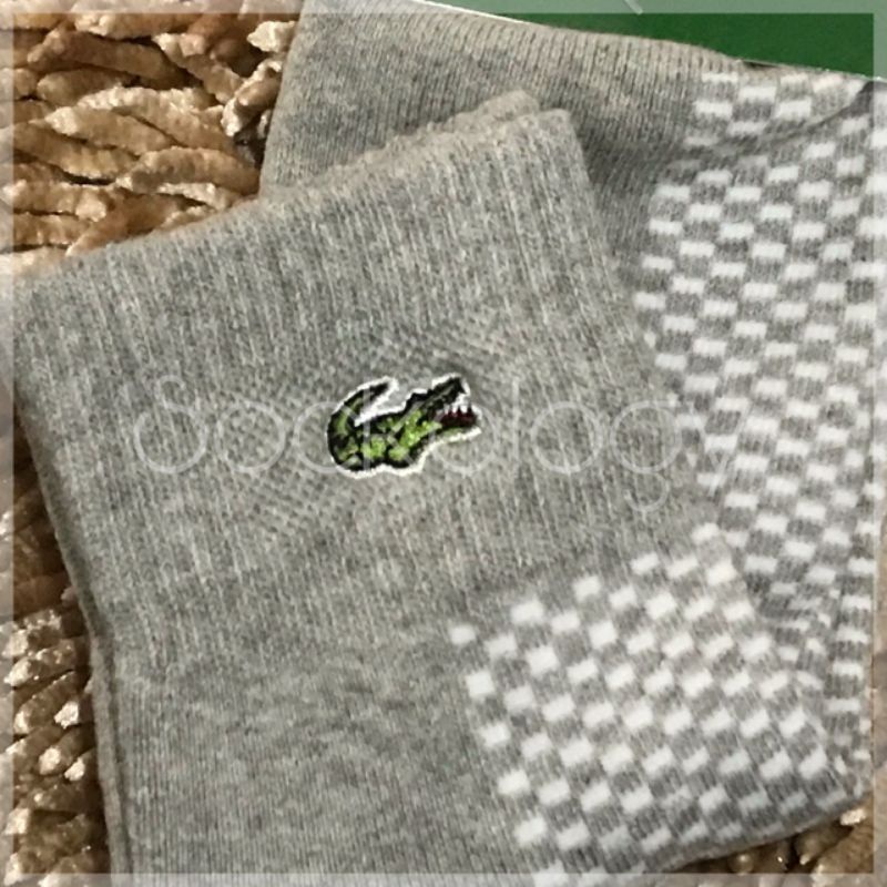 (min 3pcs @27.500) Kaos kaki Sport merk Lacoste 3/4 tebal (Premium Quality)