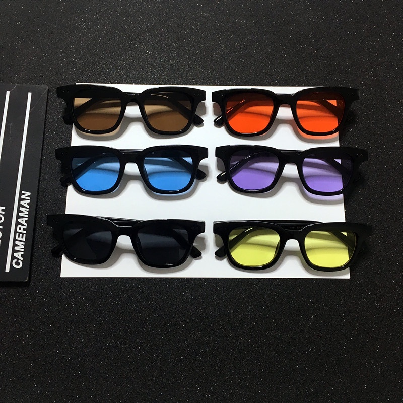 Kacamata Hitam Wanita Korean Fashion Gaya Candy Color Square Kacamata Anti UV400 Anti Radiasi Retro Sunglasses ANTOP