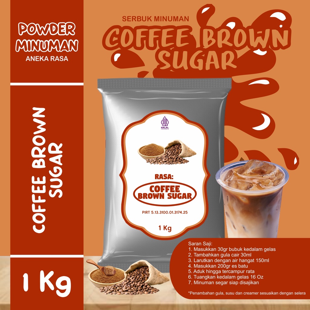 

Bubuk Serbuk Minuman 1kg Rasa Kopi Gula Aren Bubuk Minuman Kekinian Standar Instan Drink Coffee Brown Sugar Flavor Powder Boba Drink