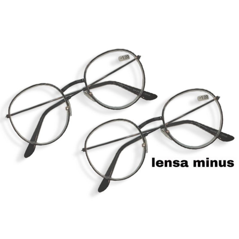 kacamata minus wanita pria model terbaru kacamata baca minus uk 0.50 s/d -4.00 frame metal kaca mata oval fashion korea style kaca mara baca fashion terbaru kacamata rabun jauh