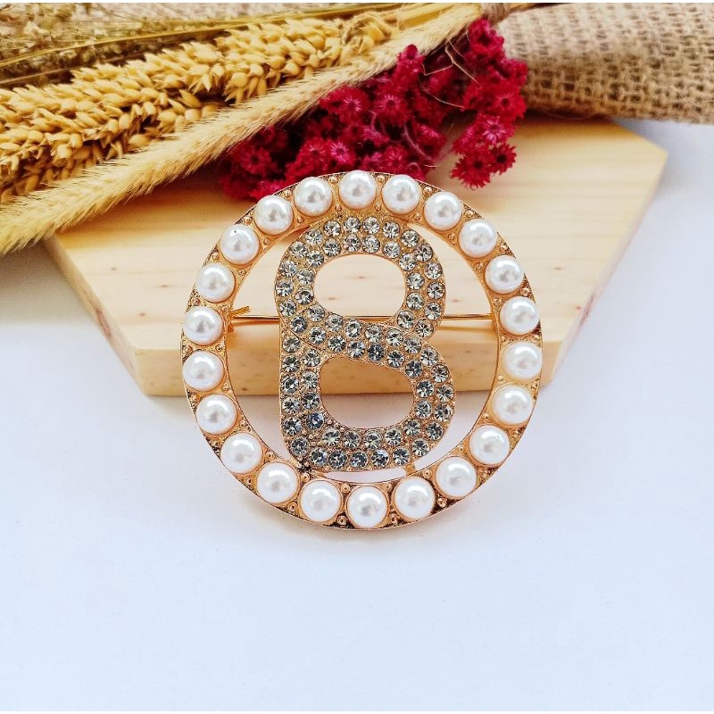 Brooch Buttonscarves KW//Bros Buttonscarves Polos/Mata/Mutiara-H-GOLD