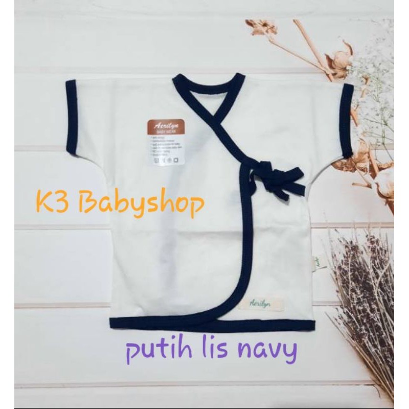 Kimono Pendek Aerilyn Putih Khaki Coklat abu navy baju bayi piyama anak SNI