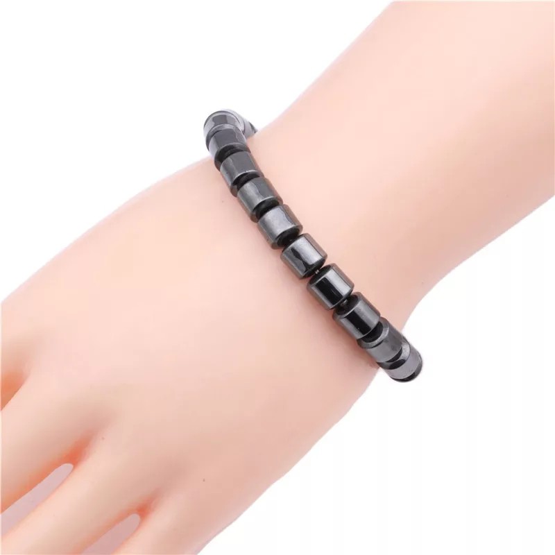 Gelang kesehatan batu hematite MAGNET pria wanita -  Natural Stone Bracelet magnetic-5