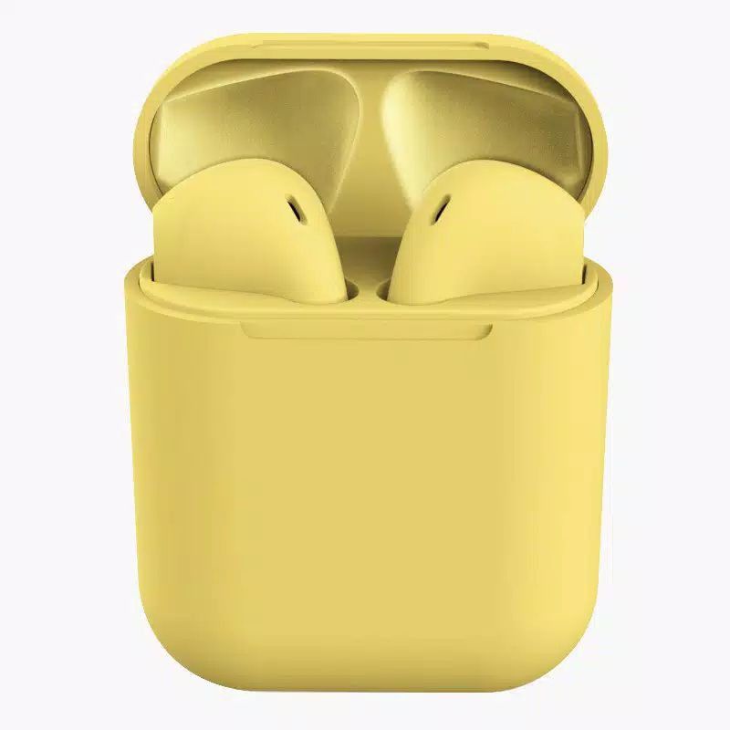 HEADSET BLUETOOTH TWS INPODS I12 MACARON EARPHONE-Kuning
