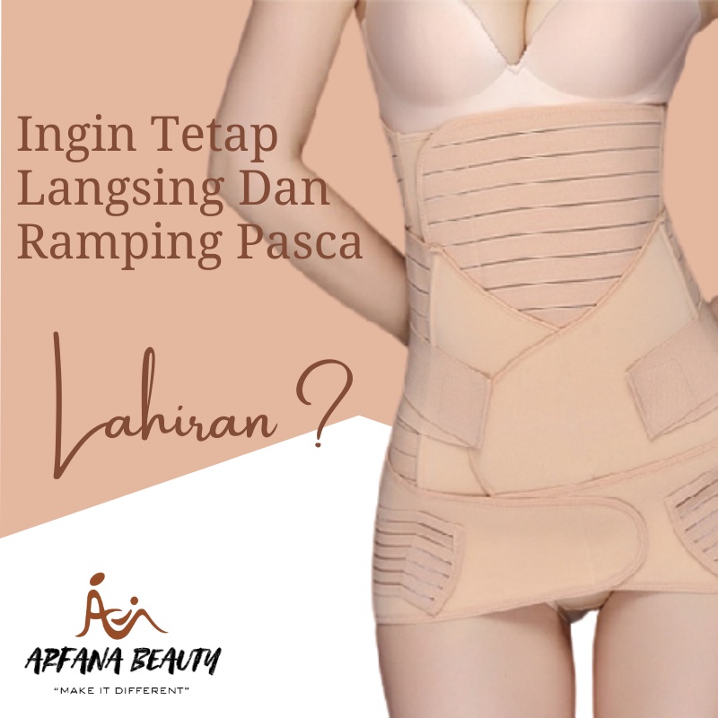 Stagen Ibu Melahirkan Korset 3 in 1 Gurita Pasca Melahirkan Pakaian dalam Wanita