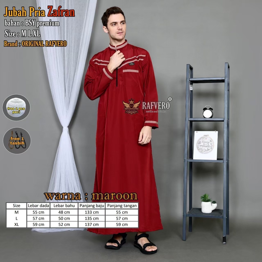 Jubah Gamis Muslim Pria Dewasa Zafran Original Rafvero