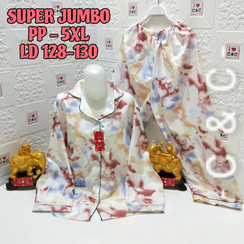 BAJU TIDUR PIYAMA/PP SUPER JUMBO 5XL/LD 130-Aquatic ungu