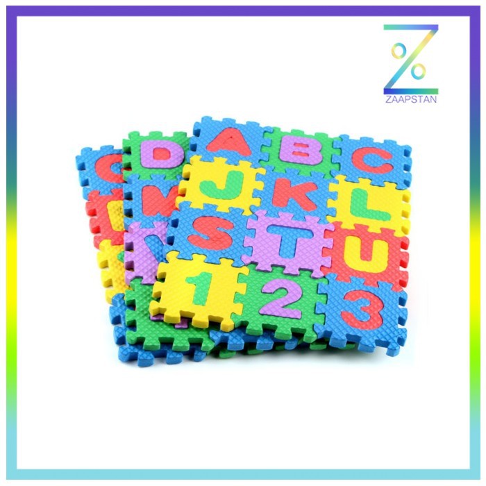 Jin Wa Wa Puzzle Foam Aplhabet &amp; Angka 36 PCS - Multi-Color