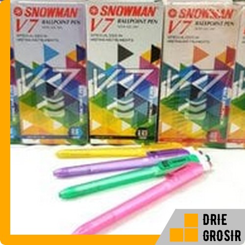 

PULPEN BOLPOIN RETRACTABLE BALLPOINT PEN SNOWMAN V7 SATUAN