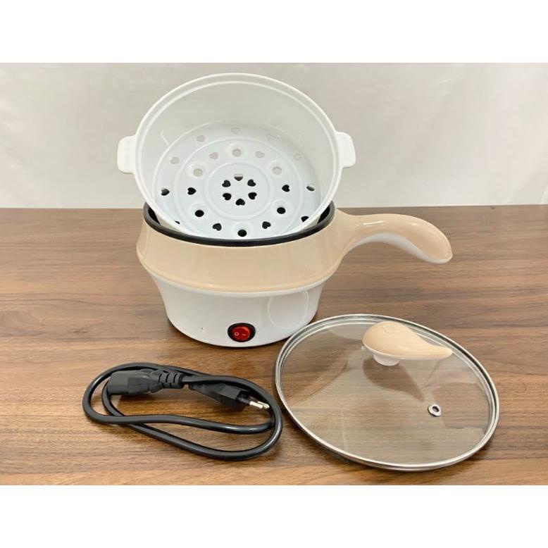 (Teflon) Panci Listrik Serbaguna + Steamer Kukus