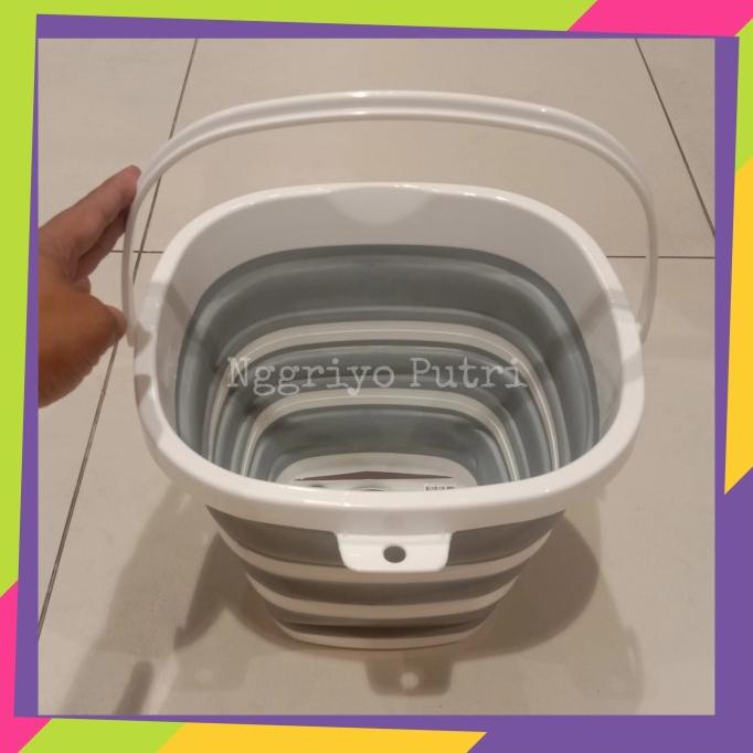 ~~~] Ember Lipat Portable Ember Collapsible Proclean 10L-Putih Abu-Abu
