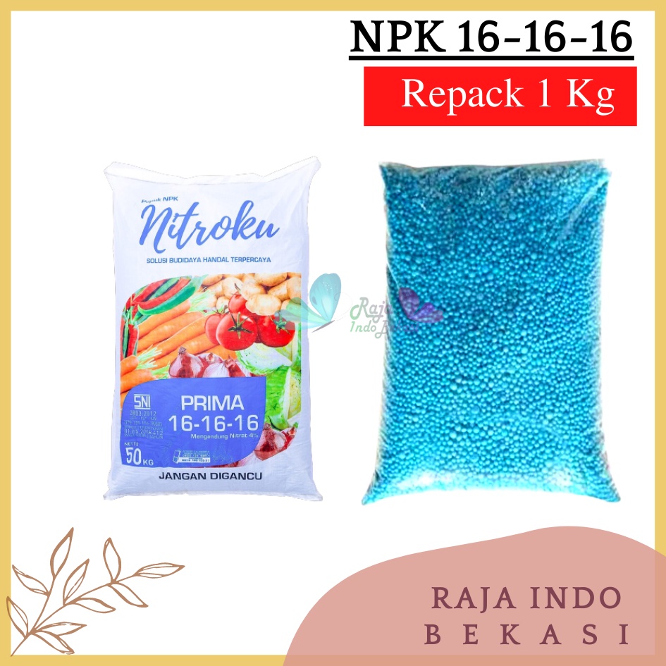 Repack Pupuk Prima / Mutiara 16-16-16 1 Kg Pupuk Npk Biru 161616 Pupuk Pertumbuhan Bibit Benih