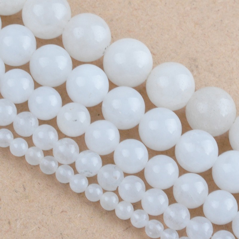 Round Natural White Crystal Stone Loose Spacer Beads Wholesale DIY Jewelry Accessories