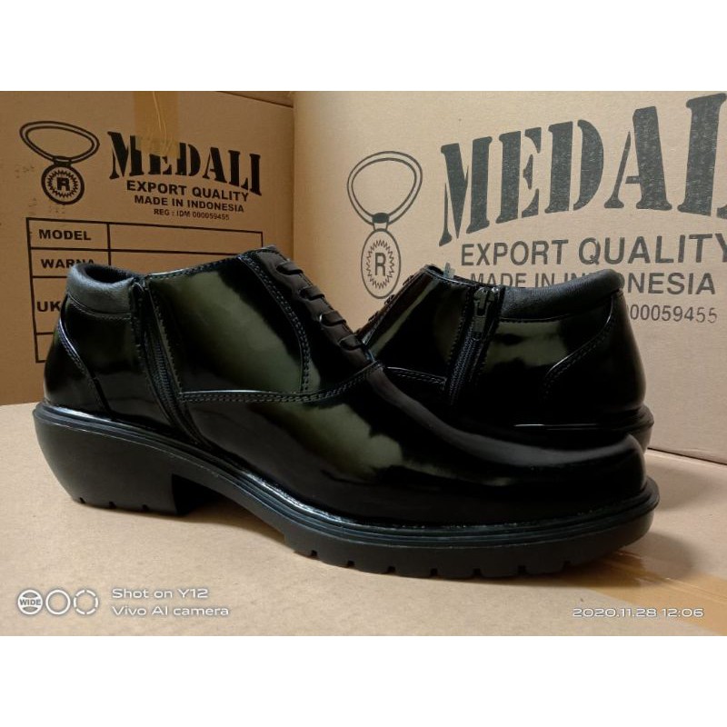 SEPATU KULIT PRIA MEDALI PDH BOOTS SEPATU POLRI/POLISI/TNI/SATPAM/SECURITY/TENTARA/DINAS/KERJA/KANTOR/PNS/PEGAWAI