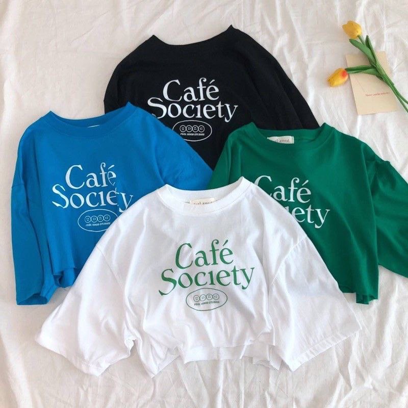 Kaos Oversize Crop Cafe Society (LD 106 P 45)