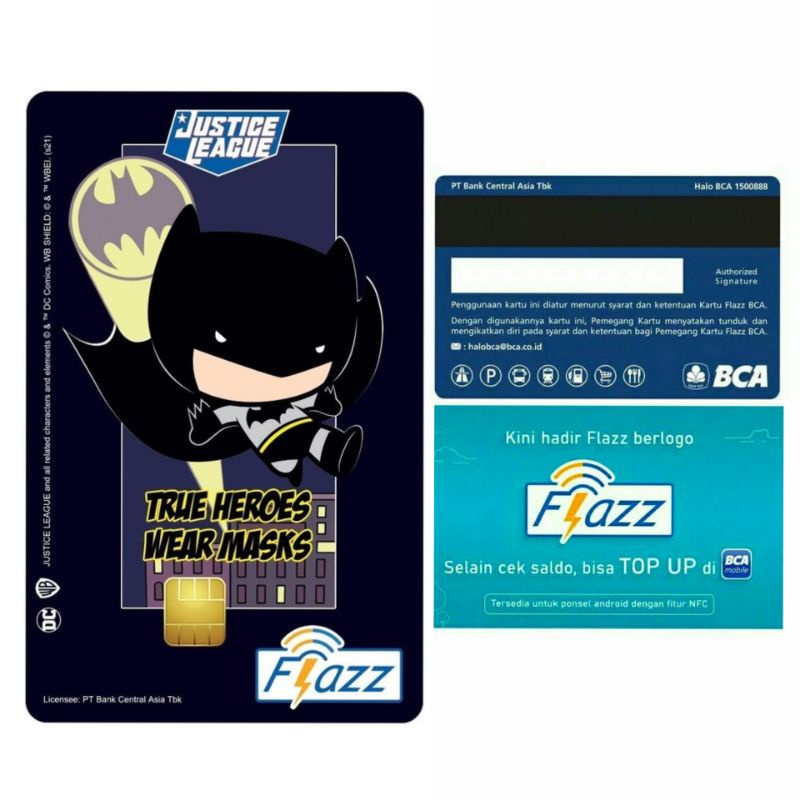 Kartu eTOLL Flazz BCA Gen2 / Gen 2 Limited Edition Justice League Batman 2021 ORI /Like eTOLL eMONEY Tapcash or Brizzi