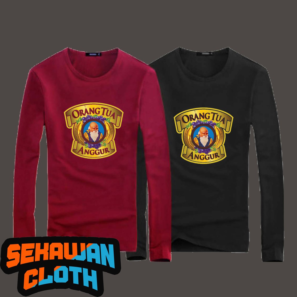 KAOS BAJU LONG SLEEVE CAP ORANG TUA ANGGUR - SEKAWAN CLOTING