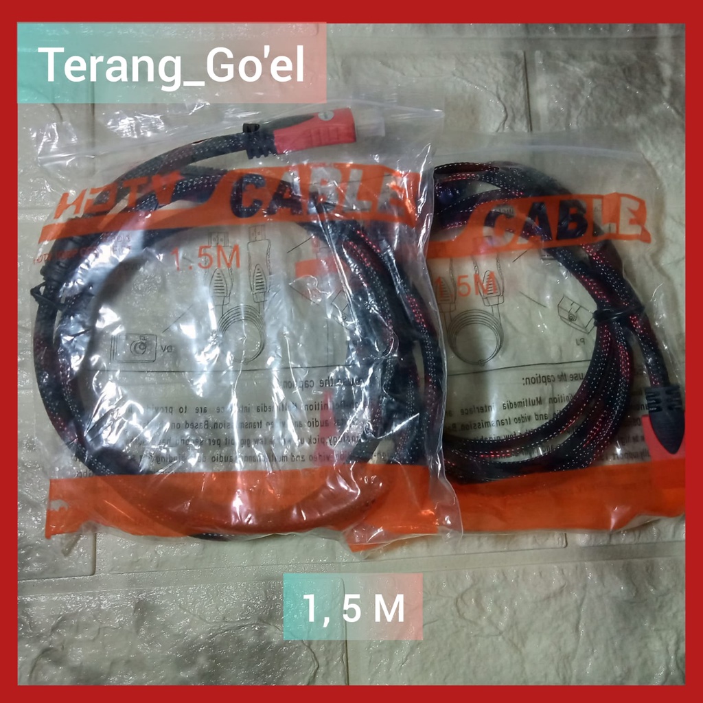 KABEL HDMI TV TO HDMI 1,5M/ 3M/KABEL SET TOP BOX/ KABEL HDMI SERAT JARING/ CABLE HIGH QUALITY/ HIGH SPEED