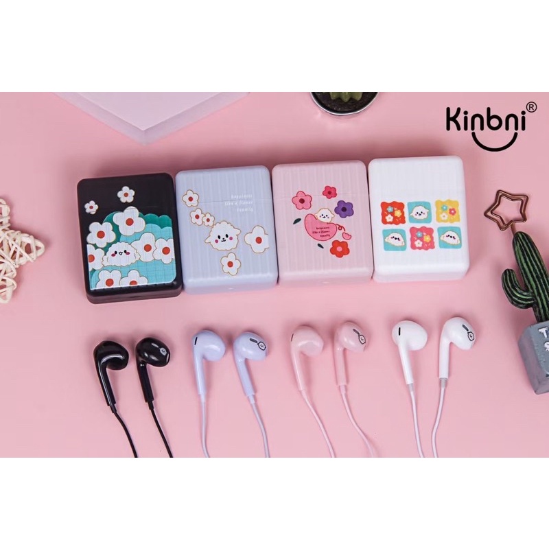 [ KN-6239 ]Set Headset Earphone IMUT LUCU / Wadah Earphone Karakter