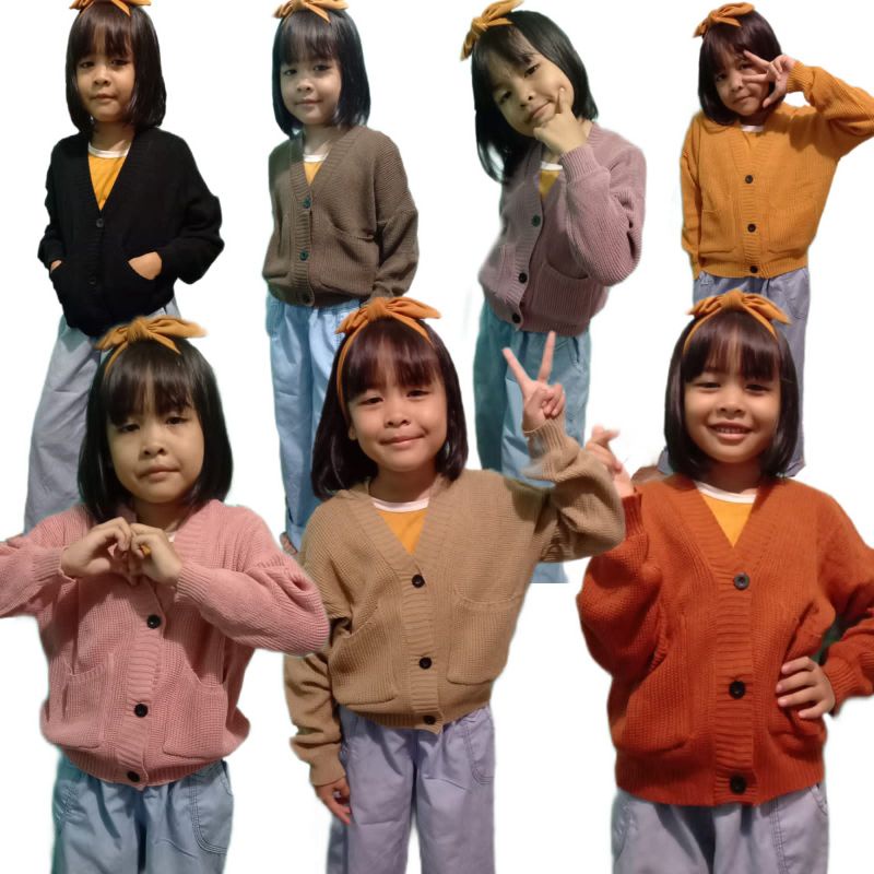 Sweater Cardigan Anak/ELLENA Anak/Cardygan Anak Perempuan/Cardygan rajut onesize