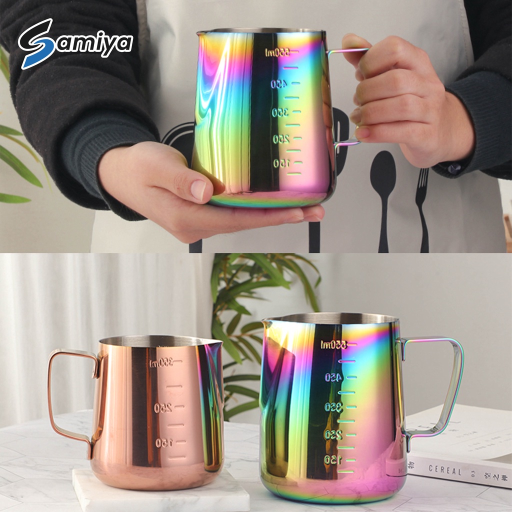 milk jug pitcher coffee / cangkir kopi susu stainless warna /  alat kopi latte milk