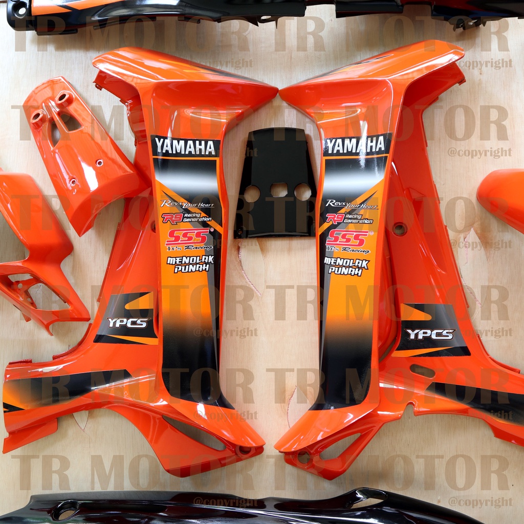 Cover Body Fizr F1zr Super Sport Orange Hitam Full Set Halus Cover Bodi Yamaha Fiz r