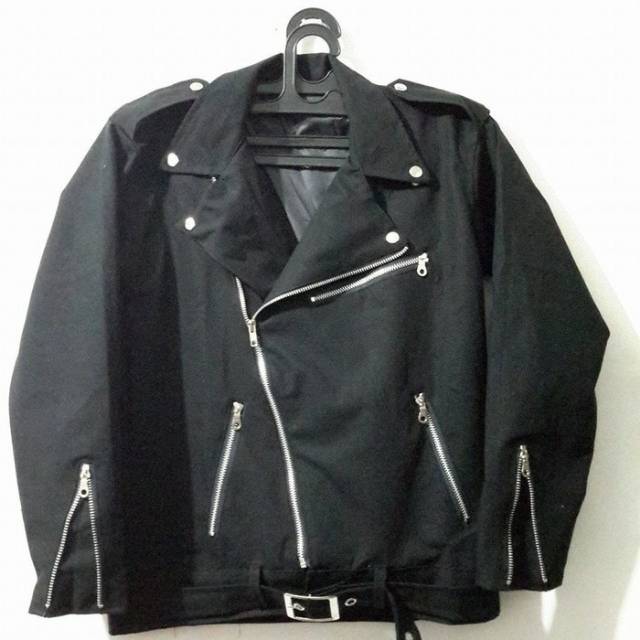 Jual Jaket pria warna hitam - jaket murah - jaket double kerah