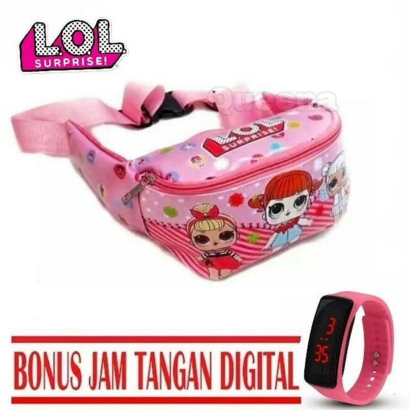 TERMURAH WAISTBAG BONUS JAM ANAK TAS SLEMPANG MICKEY MOUSE TERBARU