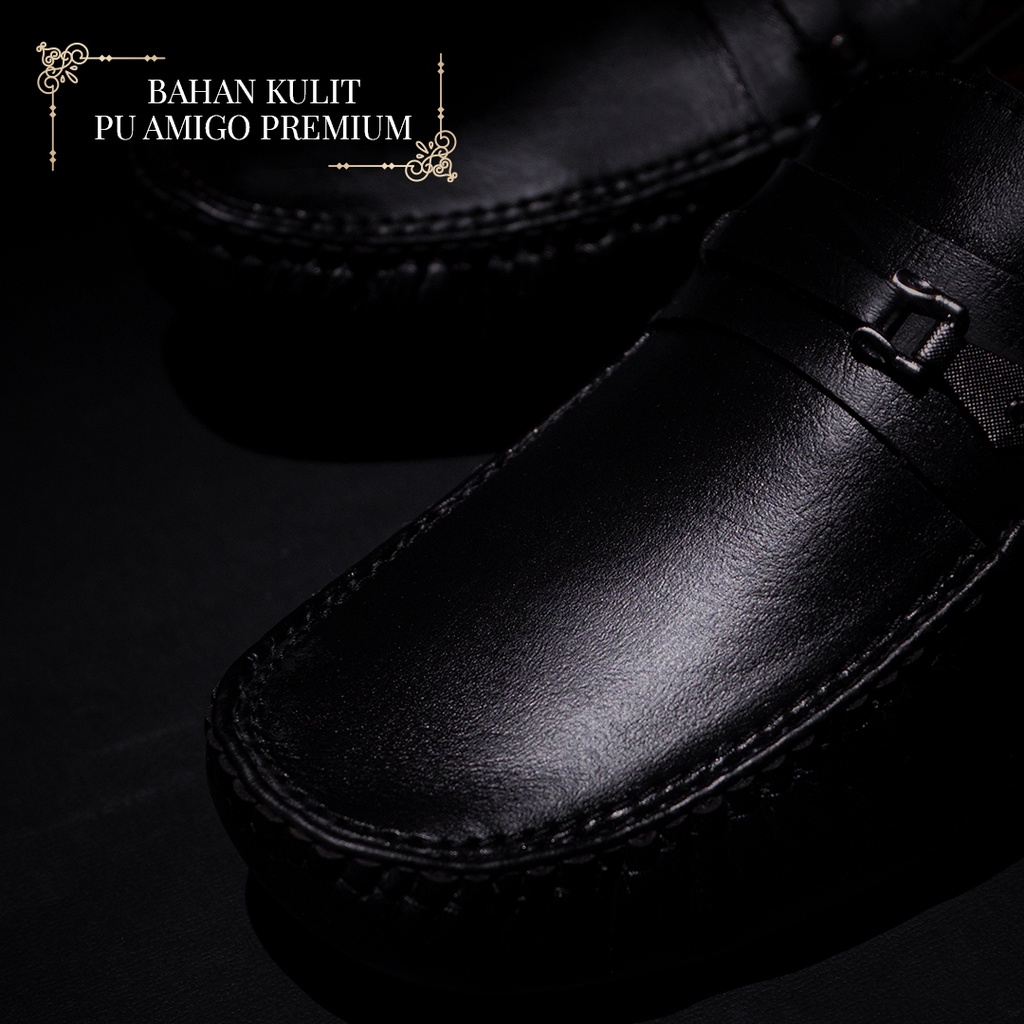 Sepatu Pantofel Pria Kerja Formal Dinas Anti Slip Loafers Casual Hitam Kasual Kantor Cowok Original