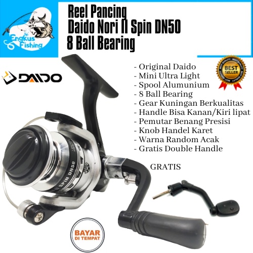 Reel Pancing Mini Daido Nori II Spin DN50 (8 Bearing) Gratis Handle Murah